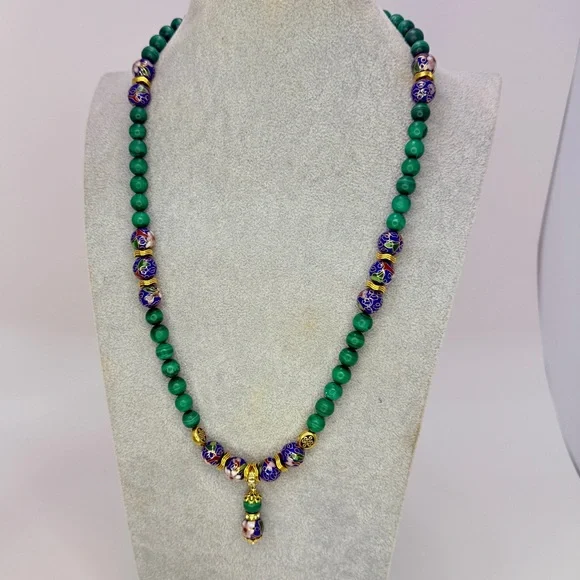 Artisan Green Malachite & Blue Cloisonné - Picture 6 of 6